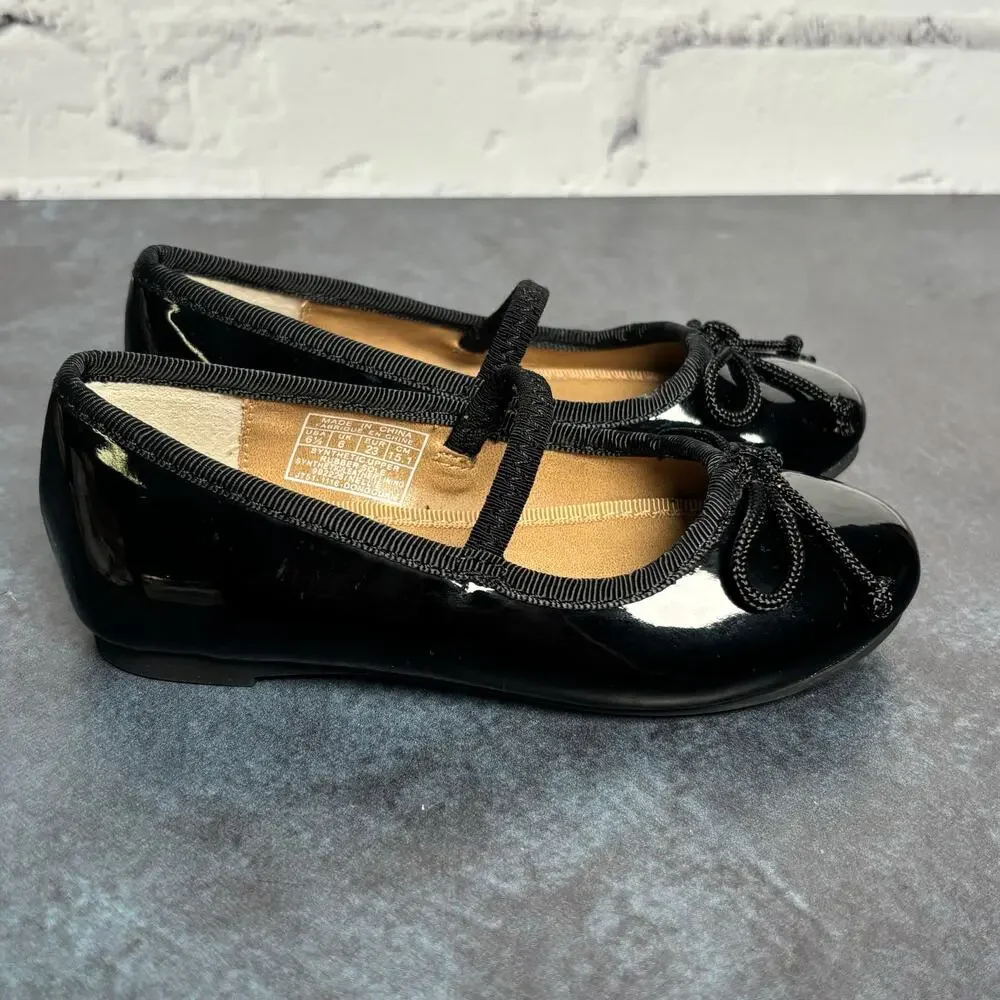 Polo Ralph Lauren Girl's Patent Leather Bow Ballet Flats Size Toddler 6.5